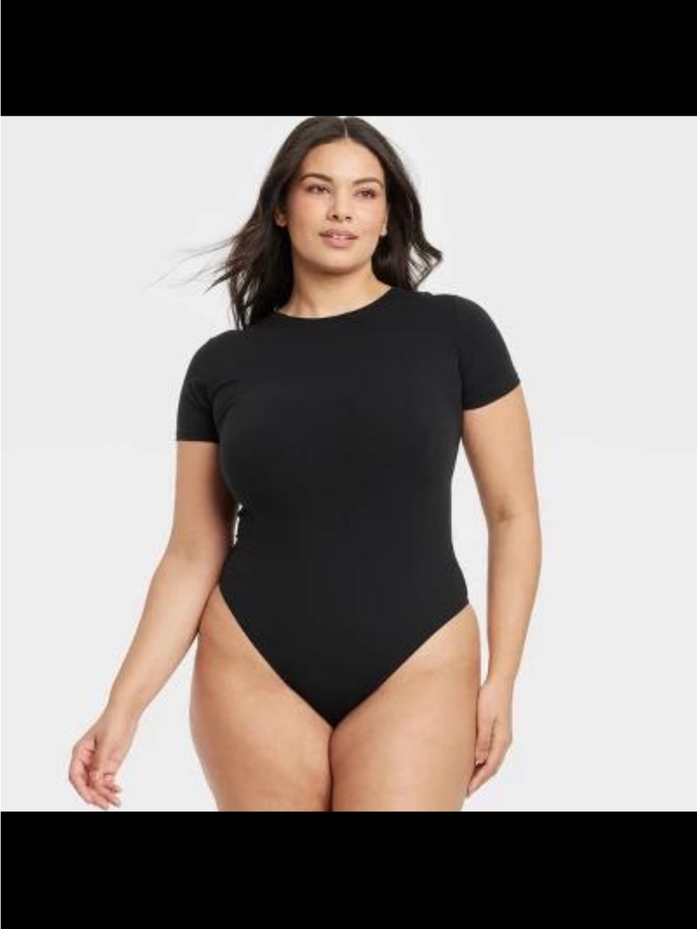 Auden Luxury Collection 4-Way Stretch Bodysuit Black XS NWT